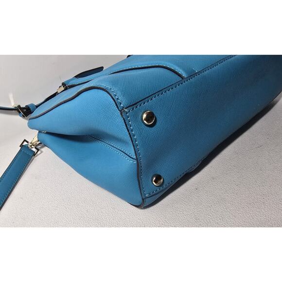 Kate Spade Newbury Lane Turquoise Saffiano Leather Satchel Crossbody Purse - Picture 10 of 15